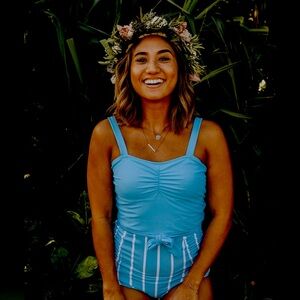 Coral Reef Swim Women’s 2 Piece Modest Swimsuit Tankini Top High Waisted Bottoms